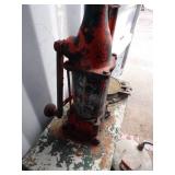 Vintage Oil Storage Container with pump and 5 Gallon Eagle Gas Can