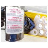 Spray Painting set up with hose and containers
