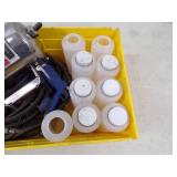 Spray Painting set up with hose and containers