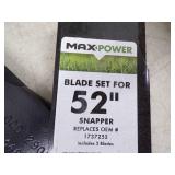 Set of Mower Blades 52" Snapper replaces OEM #1737252