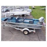 1986 Crestliner Boat with Suzuki 65 HP Motor and Trailer