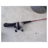 Vintage Minnow Bucket, rod and reel, anchor and Boat Motor Prop