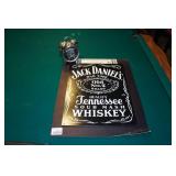 Jack Daniels Metal Sign and Alarm Clock
