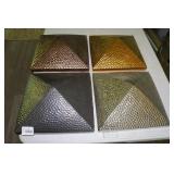 Set of Four Ceramic Pyramid Hanging Wall Art