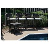 Set of Four Outdoor Bar Height Stools