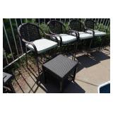 Set of Four Outdoor Bar Height Stools
