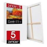 Stretched Canvas 5-Pack 24" x 36" $65.69 Retail - Brand New