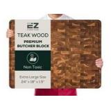 EZ Furniture Teak Wood Butcher Block Cutting Board $99.99 Retail - Brand New