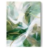 Green Abstract Wall Art 32" x 36" $99.99 Retail - Brand New