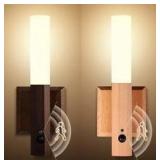 Dark Walnut 2pc Wall Motion Sensor Lights 7" $49.99 Retail - Brand New