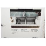Kohler Cursiva Stainless Steel Double Equal Kitchen Sink 33"x22"x9"