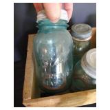 (8) Aqua Ball Quart Canning Jars with Metal Lids