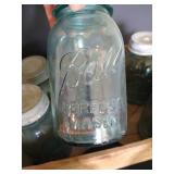 (8) Aqua Ball Quart Canning Jars with Metal Lids