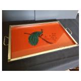 Metal Art Deco Peacock Sevice Tray