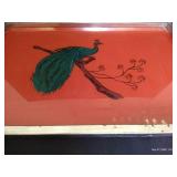 Metal Art Deco Peacock Sevice Tray