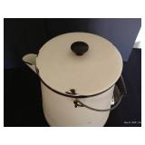 Vintage Large Two-Handled Enamelware Cowboy Coffee Pot