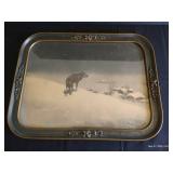 Lone Wolf Antique Print in Wood Frame