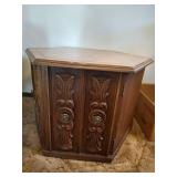 Vintage Wood Octagon Storage Table
