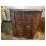 Vintage Wood Octagon Storage Table