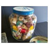 Wood Spools, Tin & Sewing Notions
