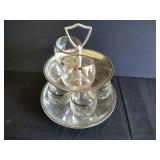 Dorothy Thorpe Silver Rimmed Glasses & Misc. Tray