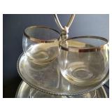 Dorothy Thorpe Silver Rimmed Glasses & Misc. Tray