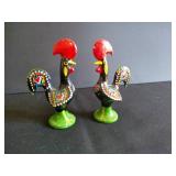 3" Portuguese Hand-Painted Metal "Galode Barcelos" Roosters