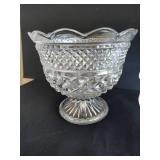 Anchor Hocking Wexford Compote & Western Germany Cut Glass Bowl