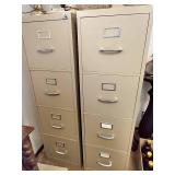 (2) Tall Tan Filing Cabinets 52" Tall