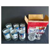 Coke Polar Bear Stein w/ Six Coke Bear Glasses w/ Original Box