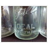 (7) Glass Ball 1 Qt Jars w/ Glass Lids & Wire Bails
