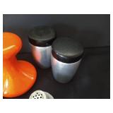 Treasure Seekers Lot: S+P Shakers, Pyrex Coffee Filter, Lids, Stoppers, Etc