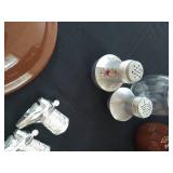 Treasure Seekers Lot: S+P Shakers, Pyrex Coffee Filter, Lids, Stoppers, Etc