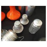 Treasure Seekers Lot: S+P Shakers, Pyrex Coffee Filter, Lids, Stoppers, Etc