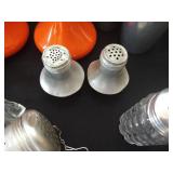 Treasure Seekers Lot: S+P Shakers, Pyrex Coffee Filter, Lids, Stoppers, Etc