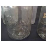(7) Vintage Glass Quart Jars w/ Lids, 3 "Smokey" Drey & 4 Unmarked