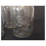 (7) Vintage Glass Quart Jars w/ Lids, 3 "Smokey" Drey & 4 Unmarked