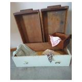 (4) Vintage Wooden Drawers w/ Linens