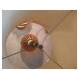 Amber Ball Lamp & Hobnail Milk Glass Lamp