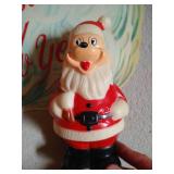 Christmas Lot - Vintage Santa Signs, Large Glass Jar With Ornaments, Etc