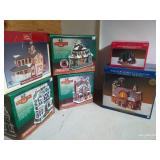 (6) Christmas Village Buildings - Complete in Boxes