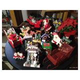 Huge Lot of Santa & Sleigh Related Christmas Decor