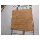 Small Wood Table & Heavy Metal Rolling Rack