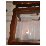 (2) Beautiful Vintage Wood & Glass End Tables