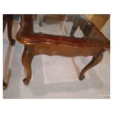 (2) Beautiful Vintage Wood & Glass End Tables