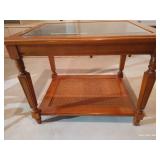 Beautiful Vintage Wood & Glass End Table