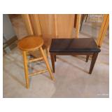 Piano Bench & Wooden Stool