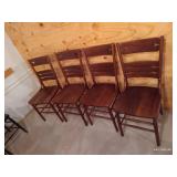 (4) Matching Antique Wooden Dining Chairs