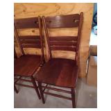 (4) Matching Antique Wooden Dining Chairs