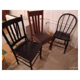 (3) Mismatched Antique Chairs